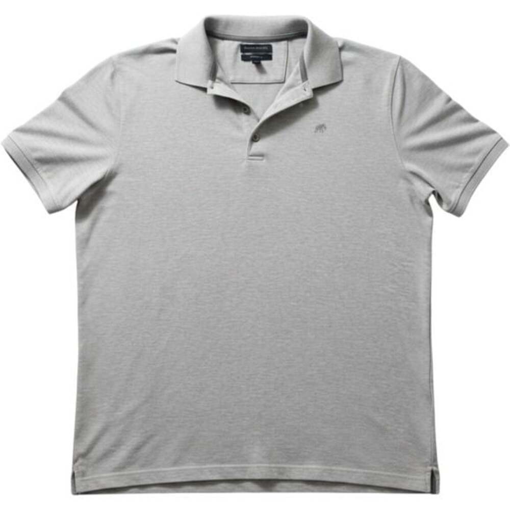 Banana Republic Mens XL Tall Gray Elephant Logo Standard Fit Polo Shirt Pinhole